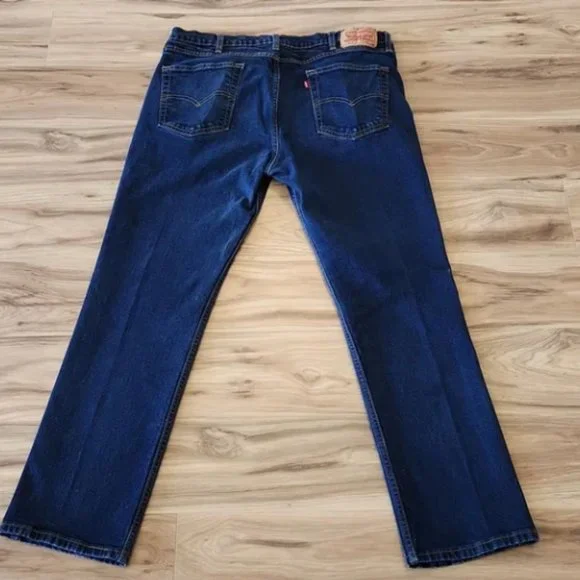 Levi's 514 Straight Fit Denim Jeans Zip Fly Dark Wash Size W 38 L 32 - Picture 2 of 5